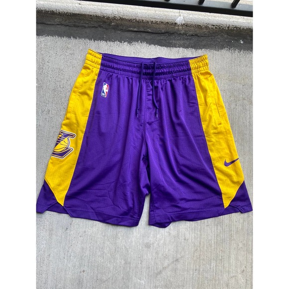 Nike LA Lakers NBA Dri-Fit Basketball Shorts Purple Yellow